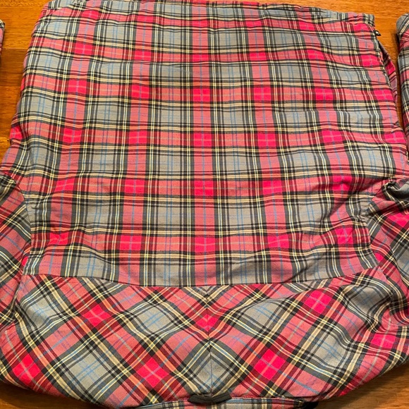 Large United By blue Reversible Jacket Red Plaid Tartan Solid Black - Picture 10 of 13
